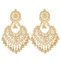 HekouJiub Boho Indian Earrings for Women Gold Ball Dangle Tassel Statement Earring Vintage Heart Beaded Chandelier Earring Drop Dangling Indian Jewelry for Festival Holiday Christmas Jhumka
