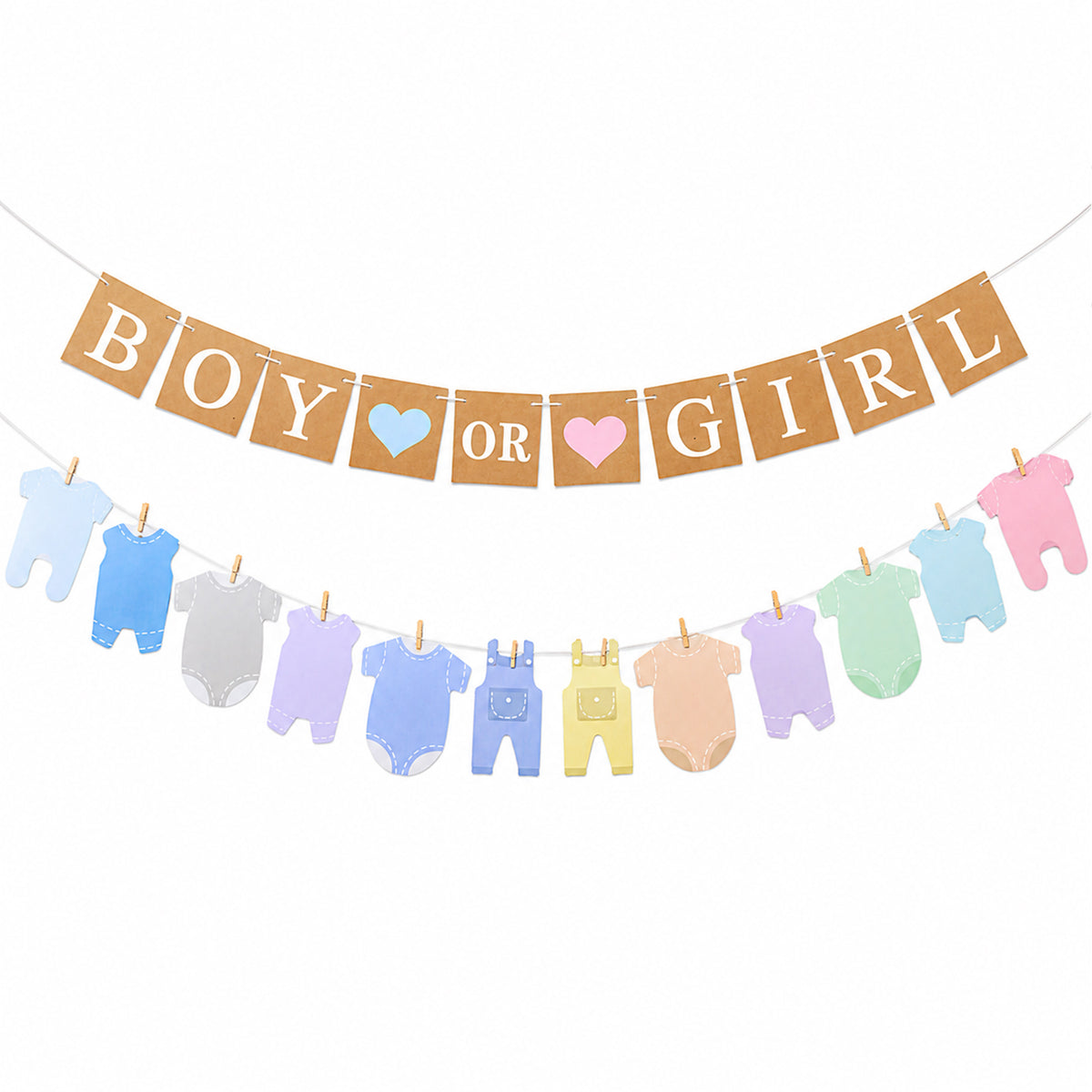 Boy or Girl Banner Gender Reveal Decorations, He or She Baby Gender Sign