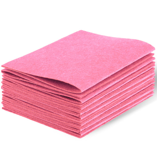 Felt Sheets Fabric, 7" x 11" Felt Fabric for Crafts 10Pcs Halloween Christmas Fabrics Fall Felts for DIY and Sewing Projects(Pink)