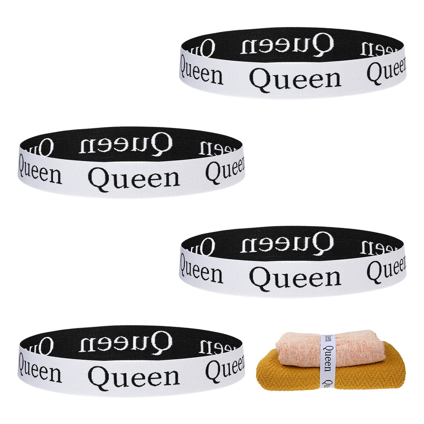 Tucnoeu 4pcs Bed Sheet Organizer Bands,Queen Sheet Organizers Storage Bands,Elastic Bedding Sheet Keeper Straps for Bed Sheet Sets and Closet Organization(queen)