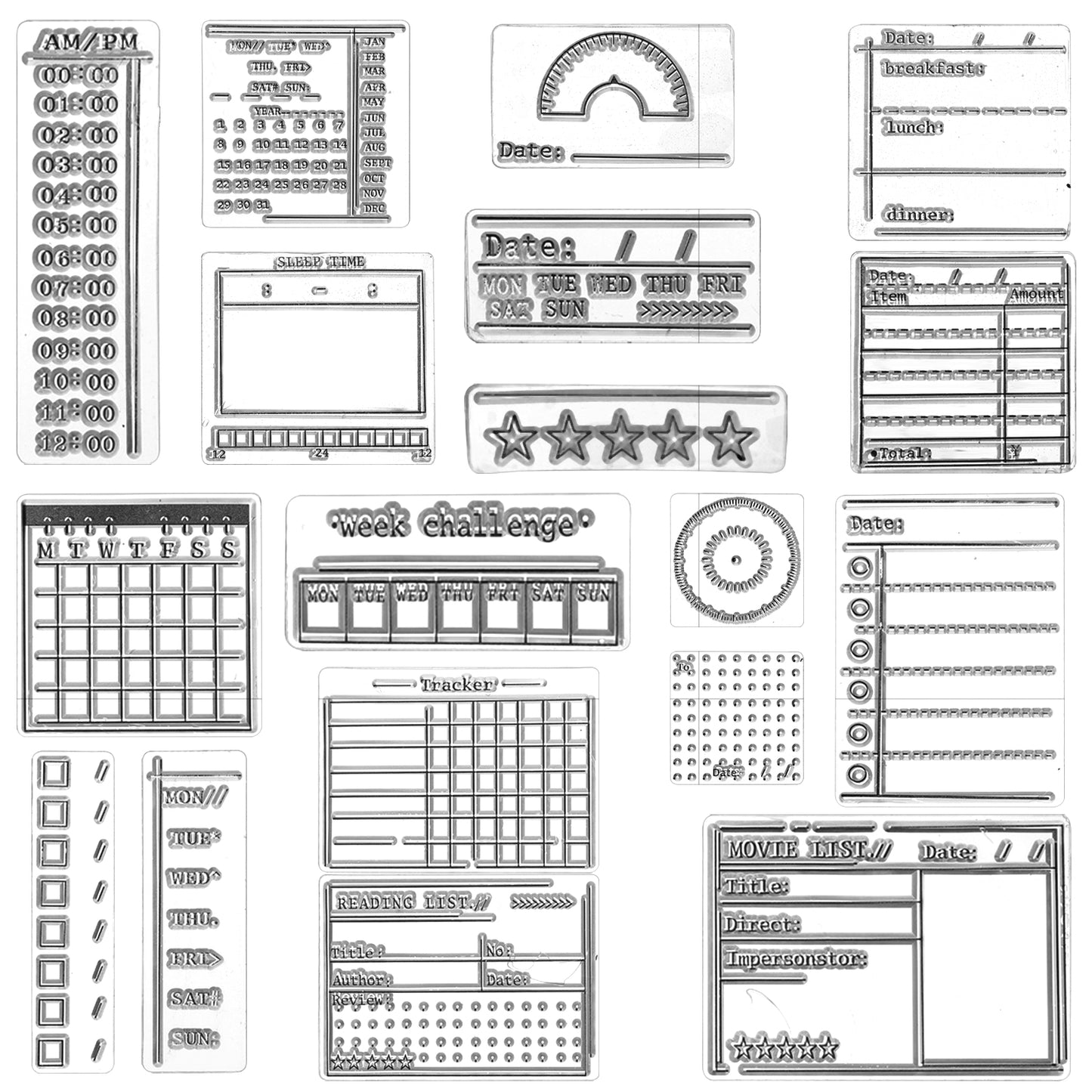 Clear Journal Stamps