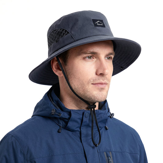 Neyauo 1 Pcs Grey UPF50+ Sun Hat Wide Brim UV Protection Fishing Bucket Hat Breathable Foldable Outdoor Hats for Men Women Summer Hiking Beach Safari Travel Sun Protection Hats