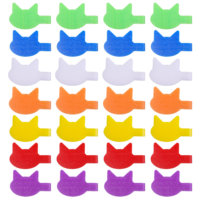 Kitty Cable Labels, 32 PCS Write-On Reusable Cord Labels for Organizing Wires, 8 Colors Cat Shaped Wire Label for Electronics, Home Office, Chargers & Cables