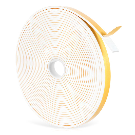 Weather Stripping Door Seal, Adhesive Window Draft Seal, Soundproofing Weather Strip, Anti-Collision Rubber Foam Sealing Tape High Density Insulation Seal Tape (1.2cm X 0.3cm X 26.24ft, White)