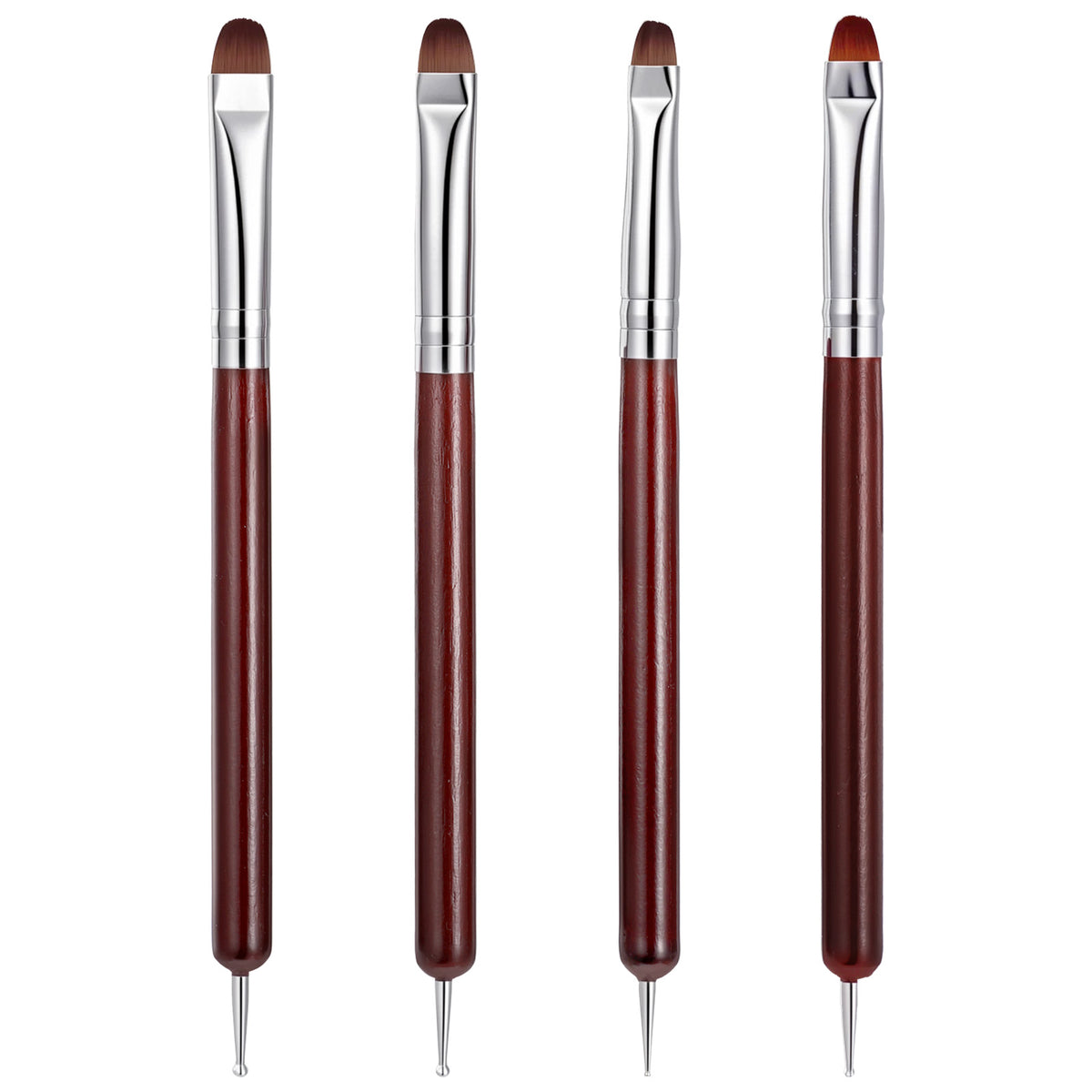4Pcs French Nail Brush, Nail Polish Clean up Brush, Dual Ended