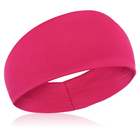 Yolev Hot Pink Headband 80s 90s Headband for Women Soft Neon Pink Head band 80s 90s Hair Accessories for Glow Party Travel Party Sweatbands Yoga Sports Basketball Fitness Workout Hair Bands
