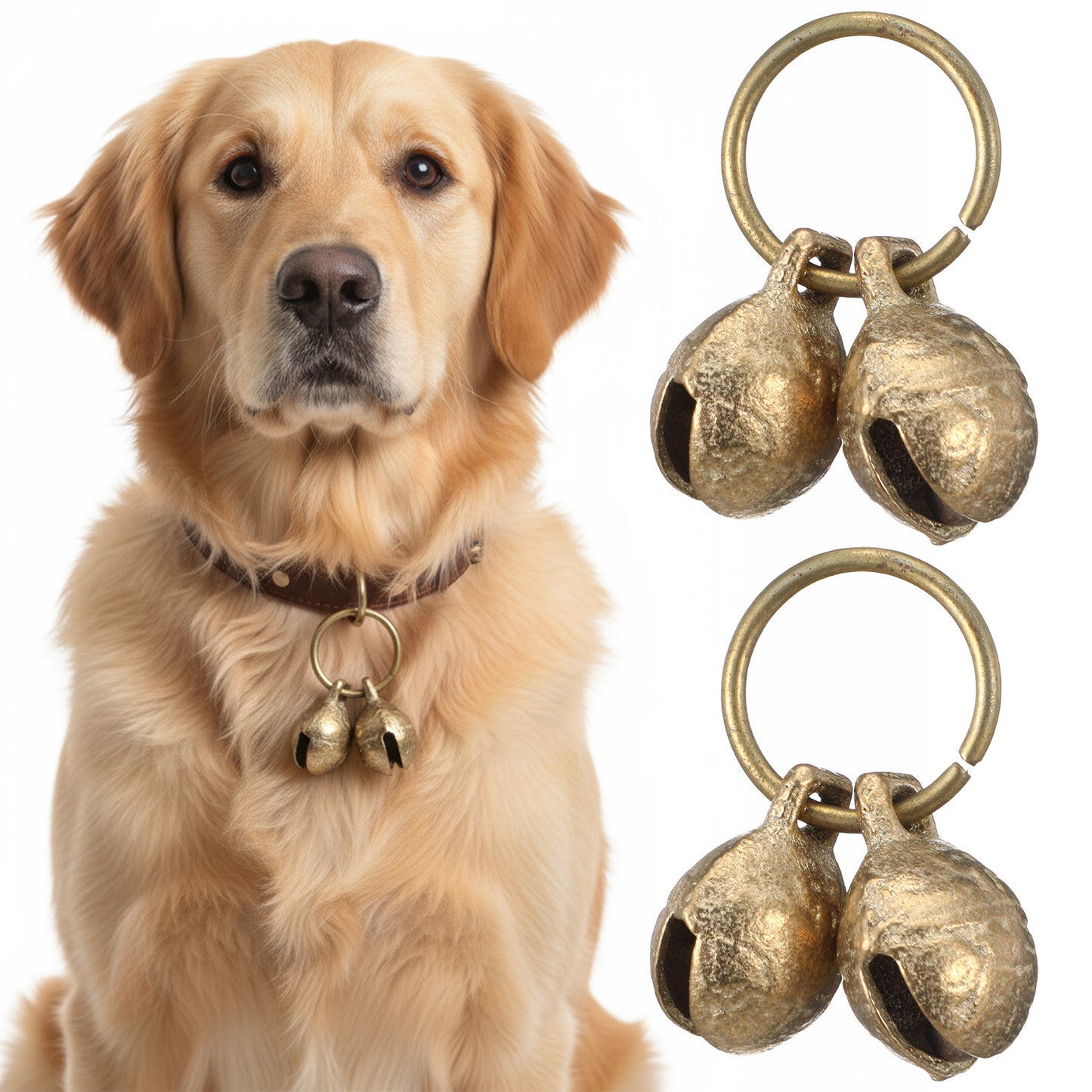 10pcs Bell for Dog Collar Copper Dog Bells Anti-Lost Dogs Collar Charms Training Bells for Collars Little Dogs Cats Pet Pendant Accessories