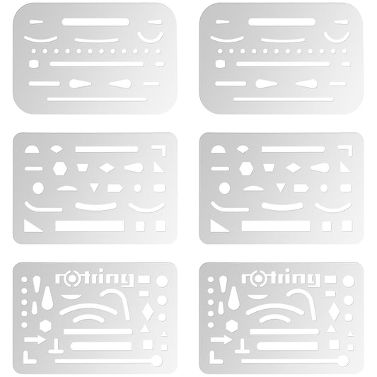 6 Pcs Eraser Shield Stainless Steel Drafting Tools Drafting Templates Erasing Shield for Construction Machinery Civil Engineering Artist Drafting Supplies(Silver)