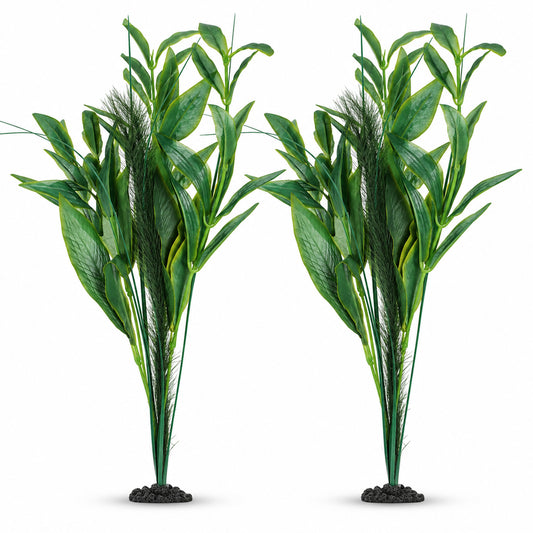 Ziuohaa 2 Pack 17.3 Inch Silk Aquarium Plants for Small Tank for Betta Fish