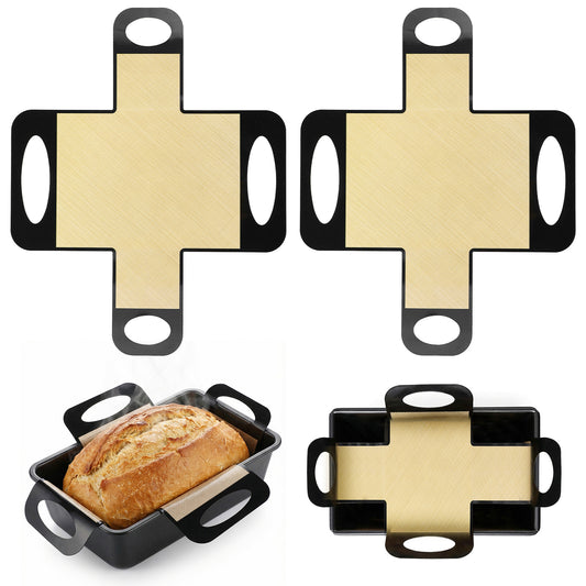 Reusable Silicone Bread Loaf Pan Liner 2Pcs Bread Baking Mat with 4 Handles Non-Stick Sourdough Sling Dutch Oven Easy Clean Dough Transfer Baking Mat Fits 9x5 or 1.5lb Loaf Pans