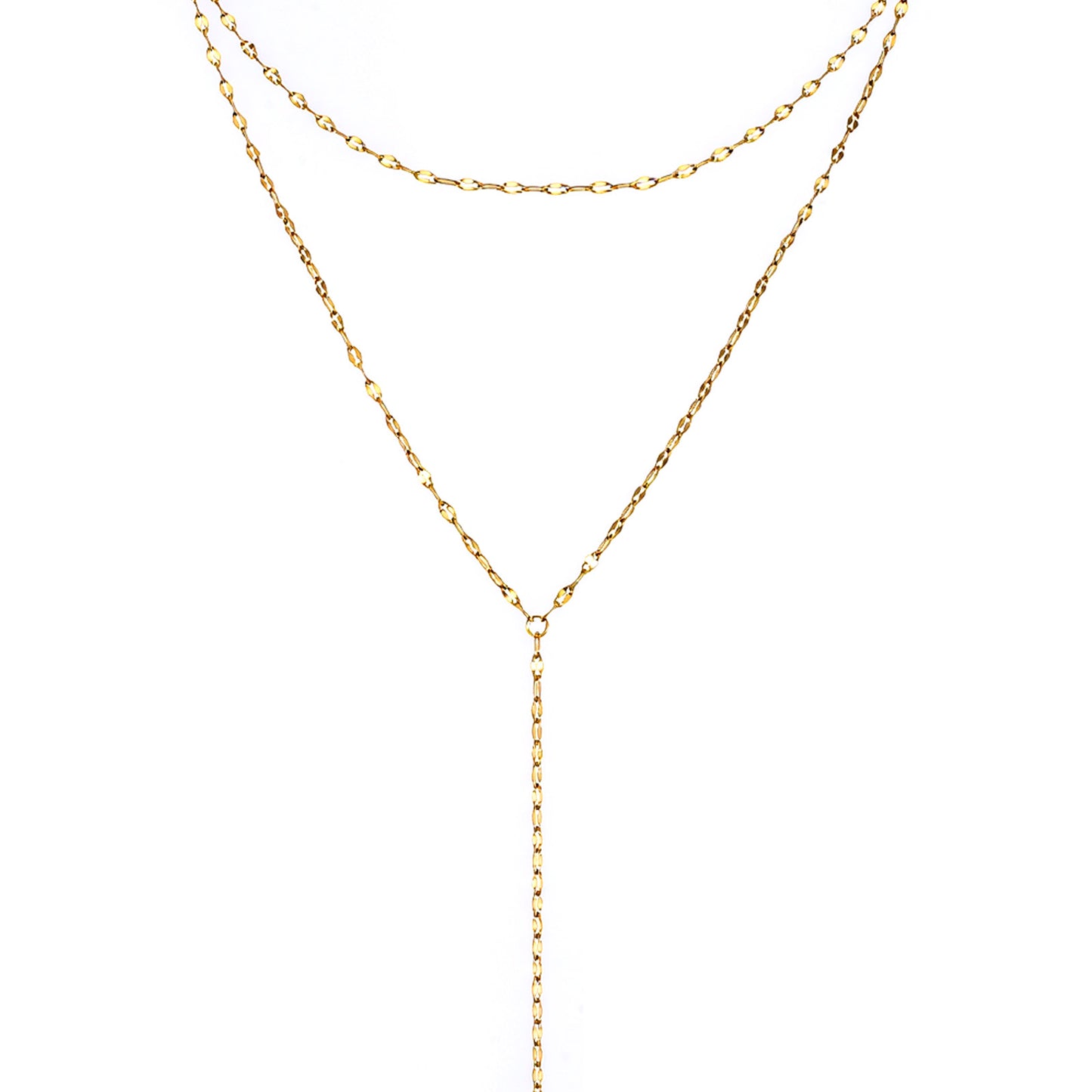 Yolev Gold Lariat Necklace for Women Dainty Long Drop Necklace Trendy Y Shaped Necklace Simple Layered Body Chain Necklace Jewelry For Women Gift