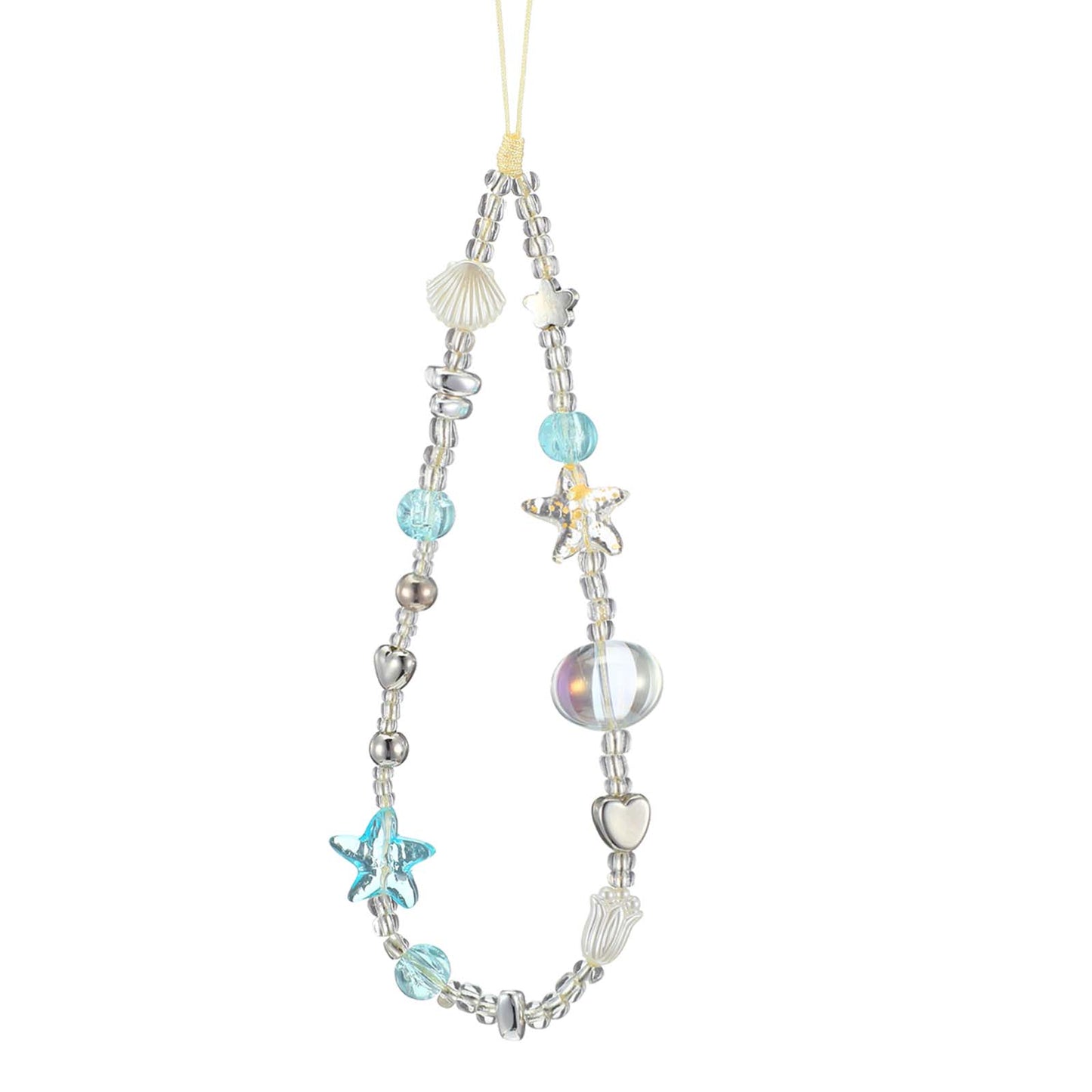 Yolev Beaded Phone Wrist Strap Cute Digital Camera Charm Strap Y2k Phone Charm Wrist Straps Aesthetic Lanyard Keychain Beaded Phones Charms For Wallet Phones Case Accessories Blue