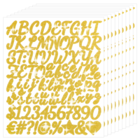 10 PCS Gold Letter Stickers, Gold Glitter Letter, Glitter Self-Adhesive Golds Sticker Letters, Letters for Graduation Cap are Suitable for Scrapbooking, Crafts, Signs, Mugs, Mailboxes, Home Hecor