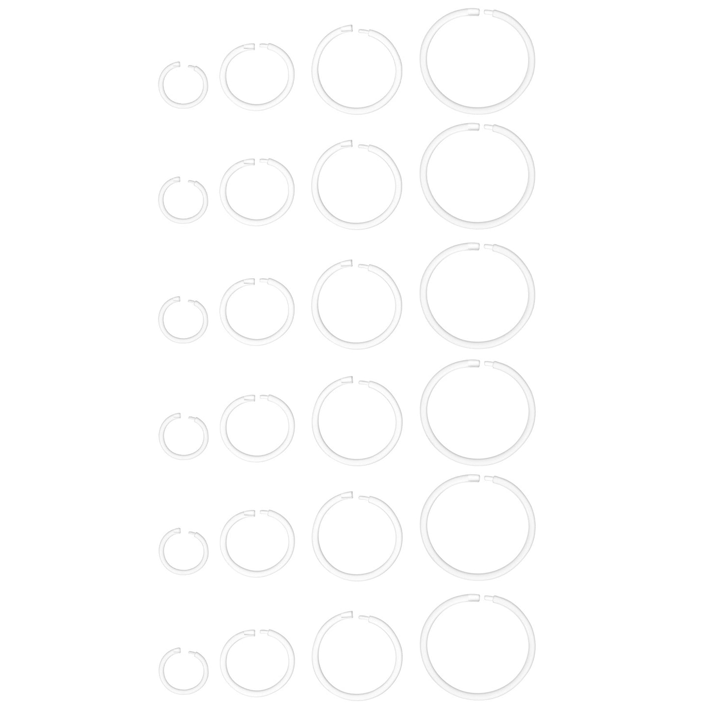 Tucnoeu 24 Pcs Clear Nose Rings 16 Gauge Clear Septum Ring,Plastic Hoop Ear Retainers,Plastic Nose Rings for Surgery (6/8/10/12mm)