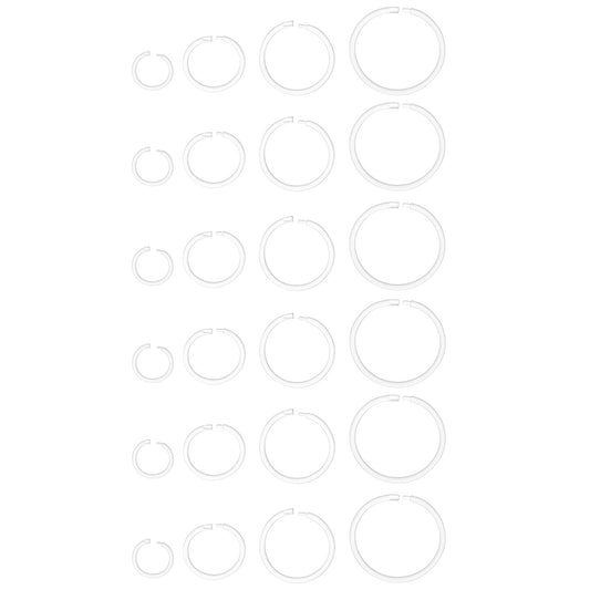 Tucnoeu 24 Pcs Clear Nose Rings 16 Gauge Clear Septum Ring,Plastic Hoop Ear Retainers,Plastic Nose Rings for Surgery (6/8/10/12mm)