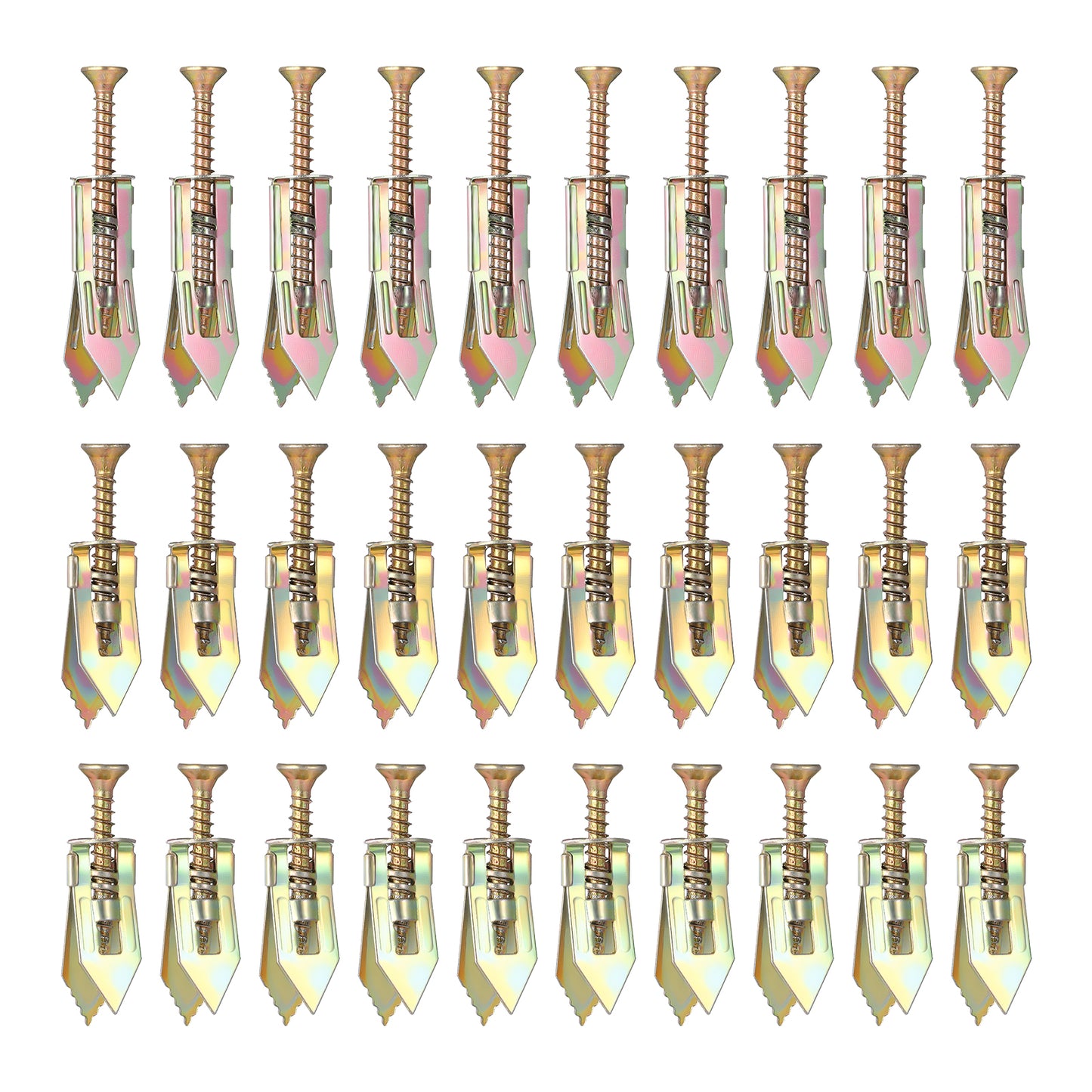 60 Pcs self drilling anchor screws drywall Heavy Duty Metal Screw self drilling drywall anchors No Drill Wall Anchors With 3 Sizes For Drywall Hollow Brick