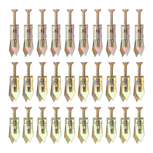 60 Pcs self drilling anchor screws drywall Heavy Duty Metal Screw self drilling drywall anchors No Drill Wall Anchors With 3 Sizes For Drywall Hollow Brick