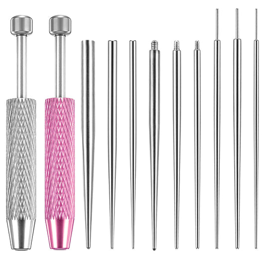 Ball Grabber Piercing Tools for Changing Jewelry Anti-slip Piercing Taper Ball Grabber Tool 12G 14G 16G 18G 20G Flat Back Earring Tool Stainless Steel Threadless Insertion Nose Ring Tools for Ear Nose