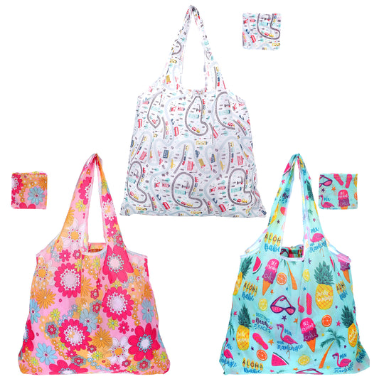 Josojoou 3Pcs Reusable Grocery Bag 50Lbs Extra Large Tote Bag with Handles Waterproof Foldable Shopping Bags for Daily Shopping Supplies Load