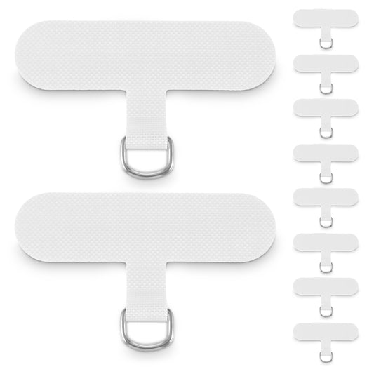 Lusofie phone tether tab, 10pcs Universal phone lanyard patch, Practical phone lanyard tab, phone strap replacement part for All Full Phone Cases, Cell Phone Tether Tap (Pink) (White)