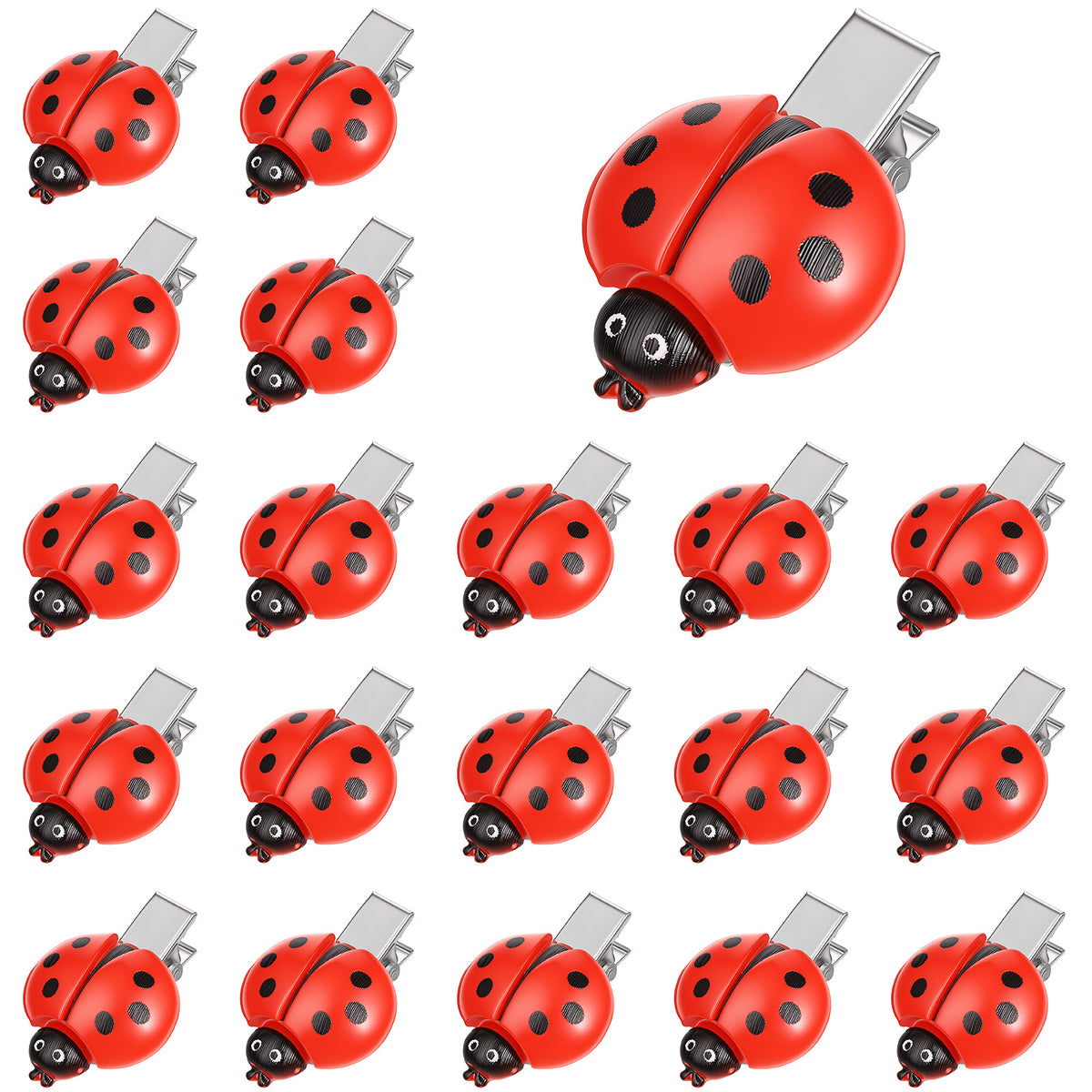 20Pcs Ladybug Hair Clips,Fun Ladybug Clips for Girls Women