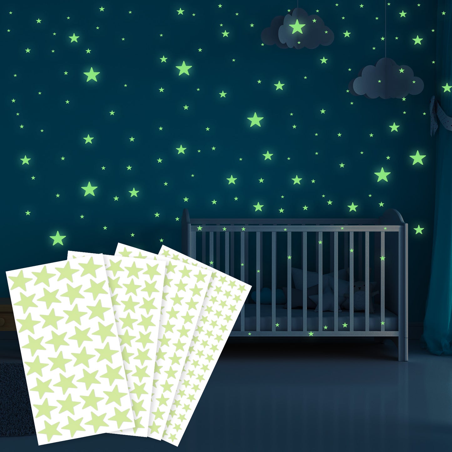 730Pcs Glow in The Dark Stars for Ceiling 3D Room Wall Decor Glow in The Dark Star Stickers for Kids Bedroom Ceiling Stars Wall Decals Christmas Gift