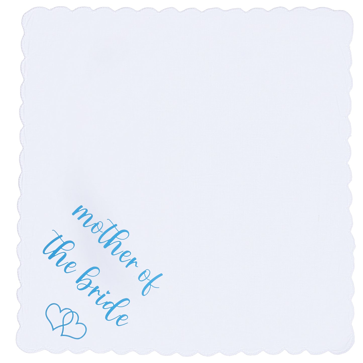 Josojoou Wedding Handkerchief for Mothers - Something Blue Keepsake with Scalloped Lace Edges, Luxury Gift for Mother of the Bride, Groom & Mother-in-Law (11x11 inches)
