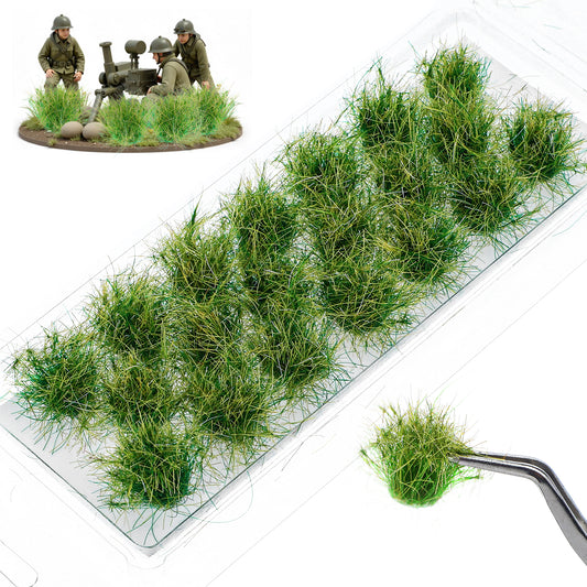 HekouJiub 20 Pcs Static Grass, Miniature Diorama Supplies, DIY Diorama Grass, Model Train Scenery for Trains, Railways, Sand Table Scenes, War Terrain (Autumn Green)