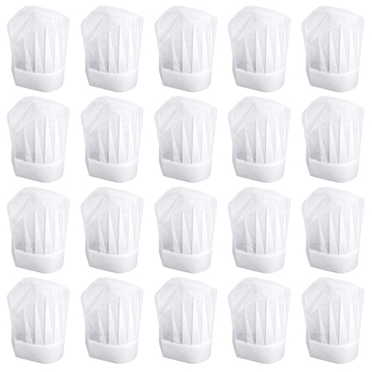 Yolev 20pcs Chef Hats For Kids Disposable Paper Chef Hats Bulk White Diy Chefs Hat For Baking Cooking Activity Pizza Party Girls Boys
