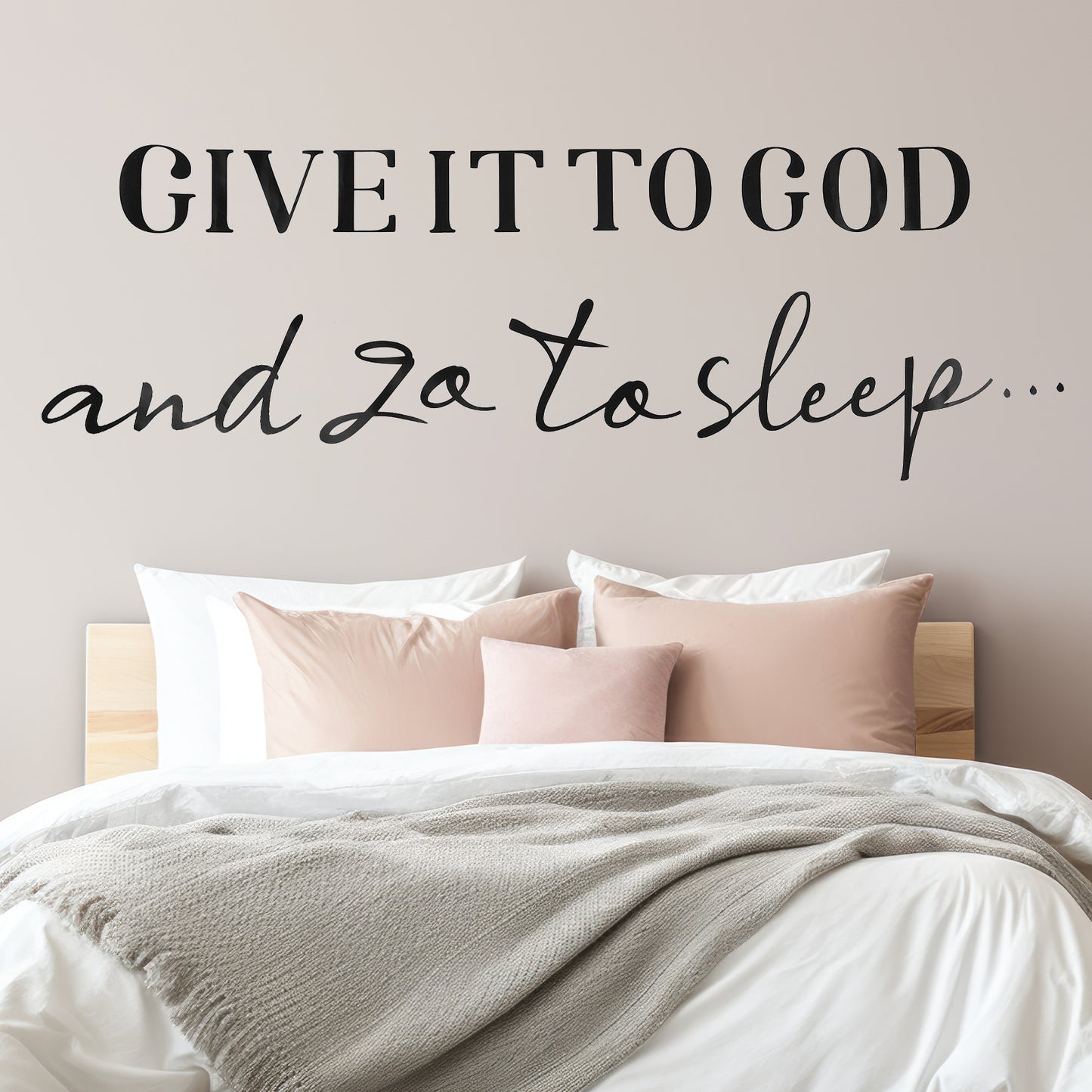 Give It to God Wall Decal, Inspirational Quote Vinyl Sticker, Black Letter Print Home Decor, Waterproof Removable Wall Art