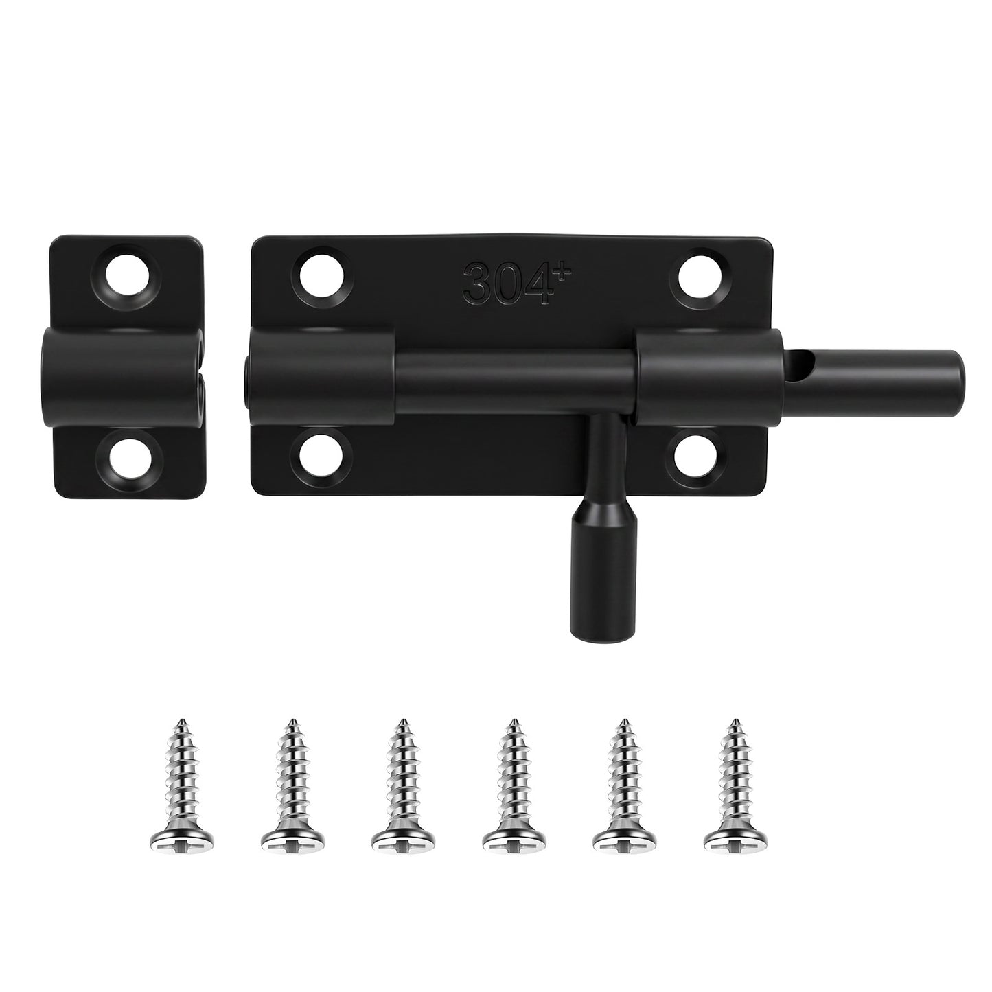 Slide Latch Lock with Padlock Hole, Stainless Steel Slide Bolt Latch for Yard Door Toilet Barn Fence Garage Pet Room
