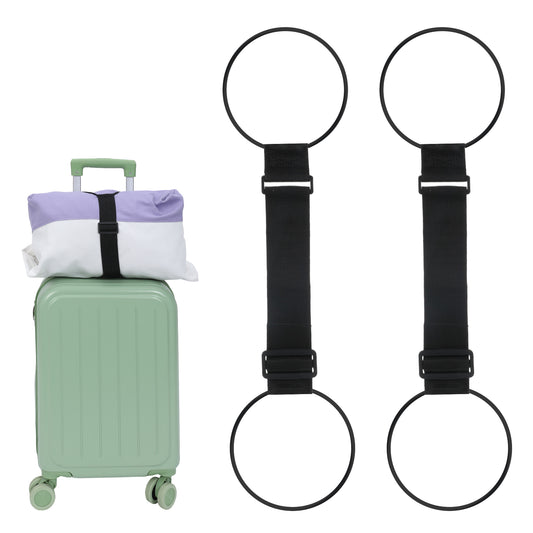 Luggage Connector Straps, 2 PCS Add a Bag Luggage Straps Adjustable Bungee Elastic Belt to Connect Two Suitcases for Travel Essentials Secure Fastening Bag Strap(Black)