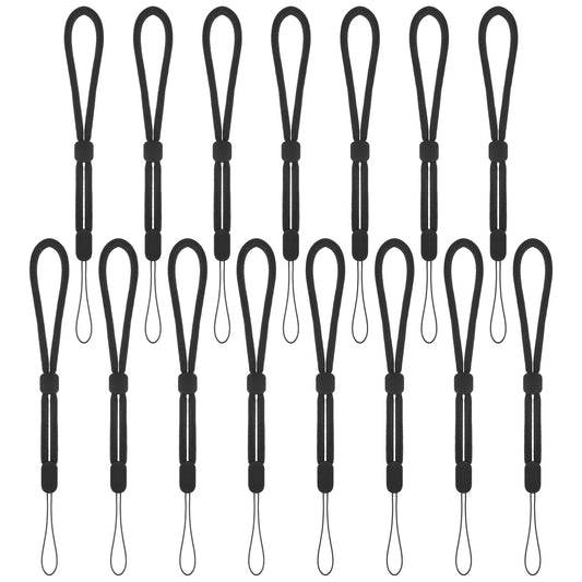 HekouJiub 15Pcs Black Wrist Strap Lanyard Adjustable Wristlet Phone Lanyards 8.26 Inch Camera Wrist Strap for Keys Phone Cases ID Name Tag Badge