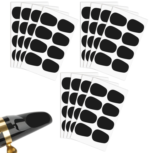 96pcs Saxophone Mouthpiece Pads,Alto Saxophone Mouthpiece Pads,Tenor Sax Mouthpiece Pads,Oval Mouthpiece Patches Pads Mouthpiece Pads for Beginners Musicians (Black).