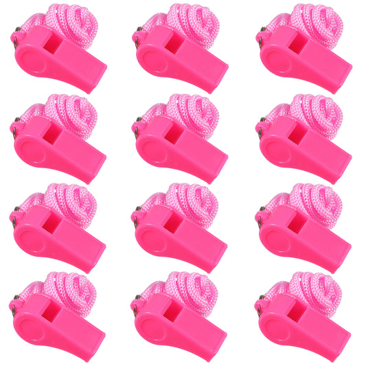 HekouJiub 2Pcs Pink Whistles, Loud Sports Whistle with Lanyard Plastic Emergency Whistle for Coaches Referees Outdoor Safety Dog Training Emergency Preparedness