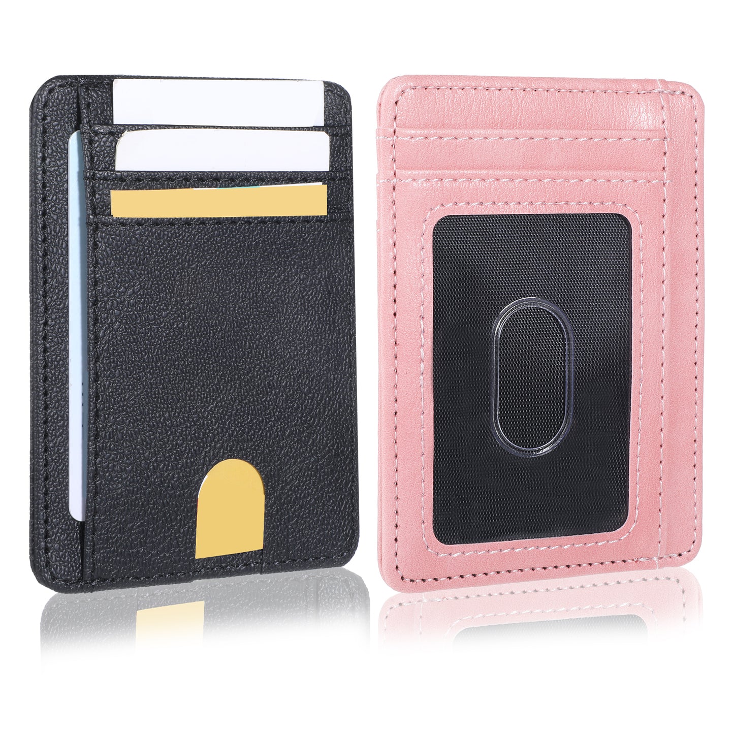 Tucnoeu 2pcs Slim Minimalist Wallet,Front Pocket RFID Blocking Leather Wallets,Credit Card Holder for Men and Women,Protable Gifts for Him Her