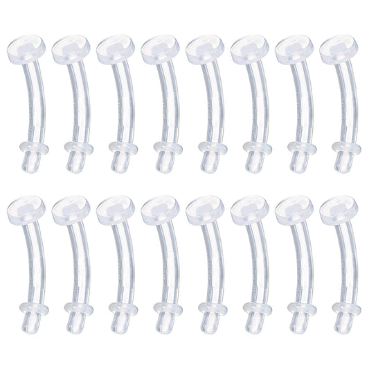 Tucnoeu Clear Flexible Belly Button Piercing for Surgery 16g – 16pcs Clear Piercing Jewelry Eyebrow Piercings Prevent Piercings Hole Closure for Sports, Work, Pregnancy