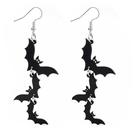 Lusofie Halloween Bat Earrings Spooky Bat Drop Dangle Earrings for Women