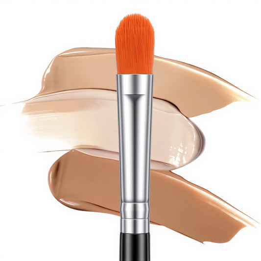 Extra Flat Round Concealer Brush, Eyebrow Brush, Makeup Brush, Professional Grade, Dense Bristles, Precision Tip, For Powder And Cream