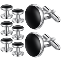 8PCS Men's Cufflinks and Tuxedo Studs Set Includes Cuff Links and Shirt Studs, Formal Accessories Tuxedo Buttons for Suits Shirts Vests, Weddings, Banquets, and Business Events, Gift for Men