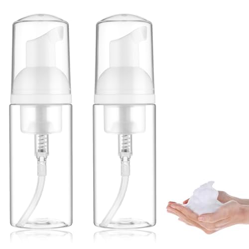 Telooco 2pcs Foam Dispenser, 30ml Foam Soap Dispenser, Transparent Liquid Soap Dispenser, Travel Shampoo Bottle for Shower Gel, Shampoo, Facial Cleanser, Hand Soap