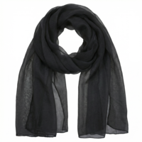 Telooco Chiffon Shawls and Wraps, Lightweight Chiffon Scarf for Evening Dresses Dating Prom Silky Shawl(Black)