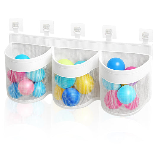 Bath Toy Organizer, Bath Tub Toy Storage, Shower Toys Holder, Mesh Shower Organizer Basket for Kids - White Polyester