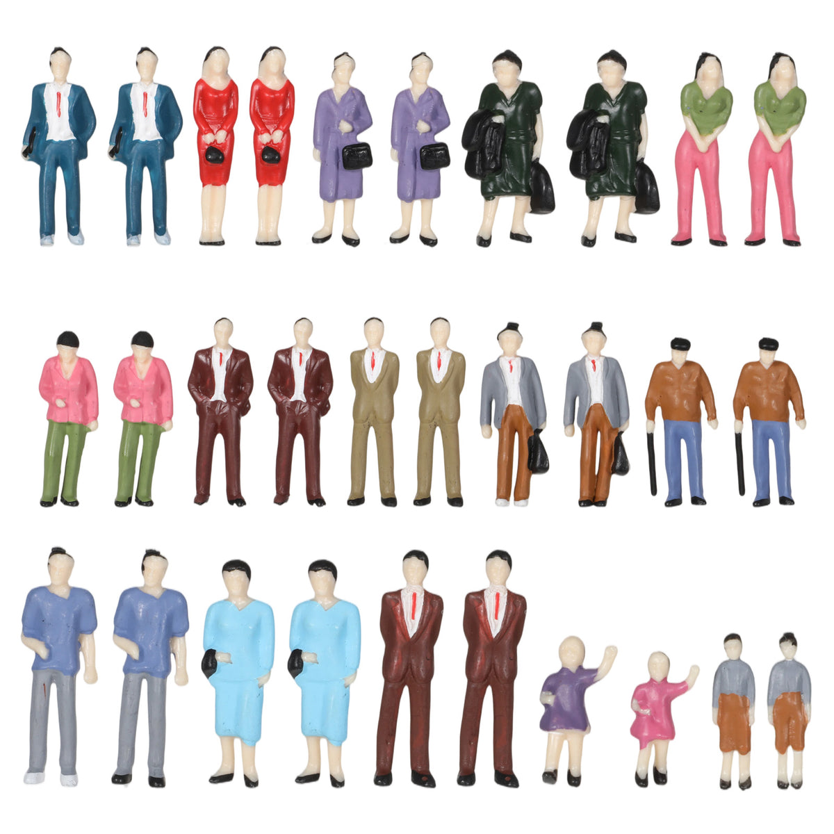 Mini People Figurines - 14pcs Sitting and Standing Miniature People Figurin
