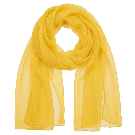 Telooco Chiffon Shawls and Wraps, Lightweight Chiffon Scarf (Yellow)