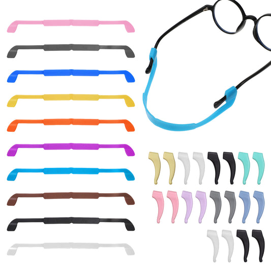 Tucnoeu 10 Pairs Kids Glasses Strap,Silicone Non-slip Elastic Sports Spectacle Straps,Eyewear Retainer,Sunglasses String Eyeglass Strap for Men Women