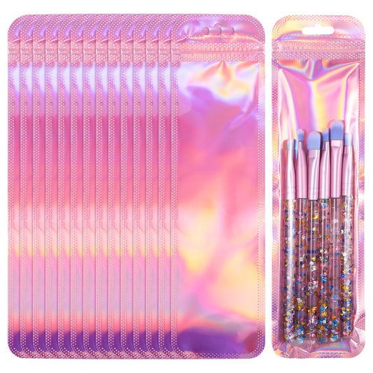 100 Pcs Holographic Bags Resealable Pen Packaging Bags Pen Pouch 9.4x2.5 Inch Packing Bags for Packaging and Storage of Pens Jewelry Lip Gloss Candy Food(Rose Gold)