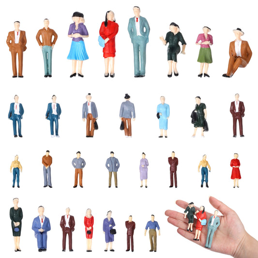 Yykazqe 30 Pcs Mini People Figurines Museum 1:25-50 for Diorama