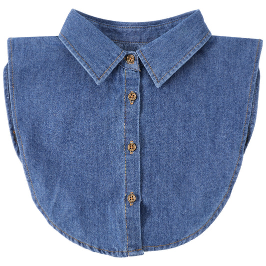Neyauo Denim Detachable Collar, Cotton Blend False Collar, Women Fashion Accessory, Office Party Wear, Adjustable Fit