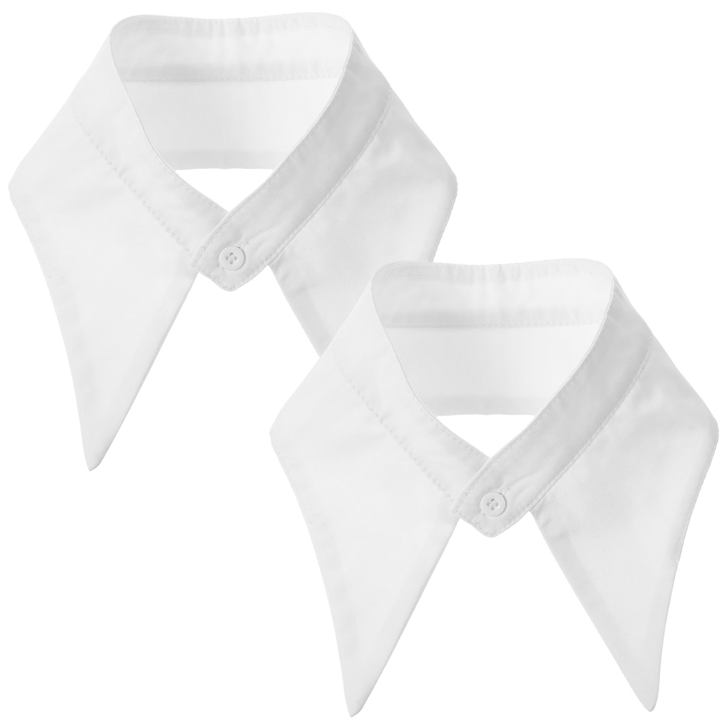 Tucnoeu 2 Pcs Fake Collar, Detachable Dickey Collar, Faux Collars Lapel, False Collars for Women Shirt White